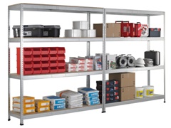 Weitspannregal Z1, verzinkt, 2438x2450x926 mm, mit Stahlpaneelebenen 